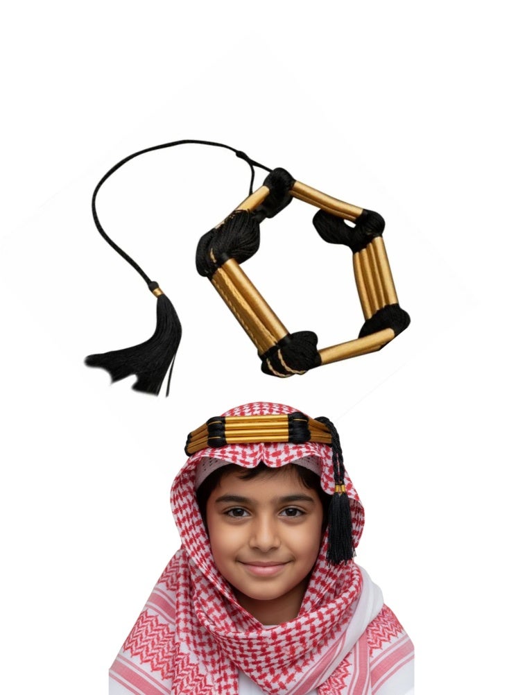 Premium King Faisal Traditional Handmade Gold Tone Headpiece Agal with Black Tassel – Elegant Cultural Accessory for Daily Wear & Occasions - Image 3